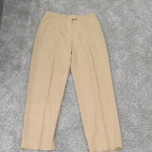 ISDA & Co Tan Straight Leg Pants With Zip Button  Hook & Eye Closure Size 10